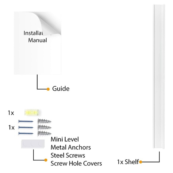 Wallniture Boston 46 Inch White Wall Shelf for Picture Frames - Picture 8 of 9